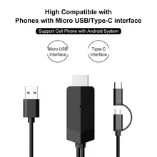 Самоклеющийся интерфейс для ТВ-кабеля Miro usb type-C экран Зеркальное для Apple IPhone X 8 8 plus 7 7Plus 6 6s HD tv адаптер для ISO tv SLd24