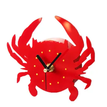 

Cute Cartoon Crab Shape Wall Clock Creative 3D Refrigerator Magnetic Sticker Home Decoration Gift