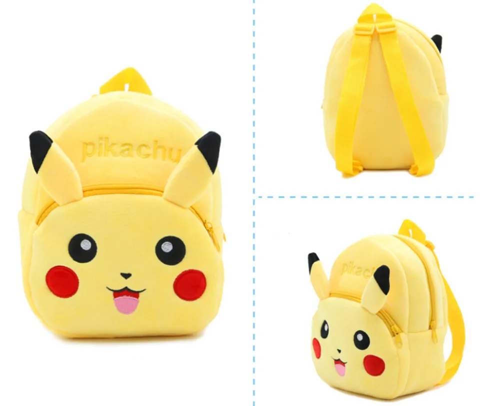 

Mochila Feminina Pikachu Baby Plush Bag Catoon Cute Kids 3d Schoolbags Anime Pattern 9" Zipper Backpack Travel Gift For Child