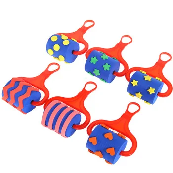 

6pcs EVA Colorful Graphics Rolling Seal Stamps Toys Learning Educational Toys Gift Children Kids DIY Painting Drawing Tool