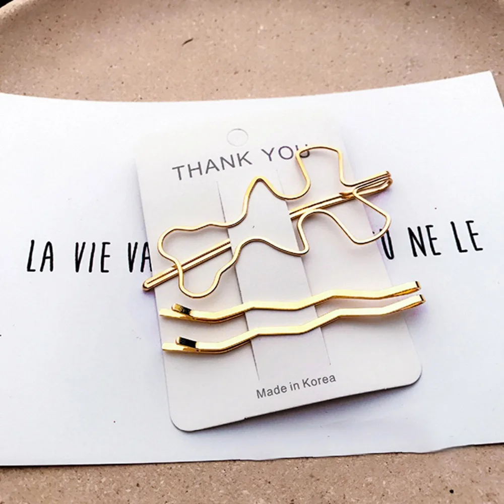 

Hair Accessories For Women Simple Metal Hair Clips Barrette Geometric Cute Cat Hairpin Hairgrip