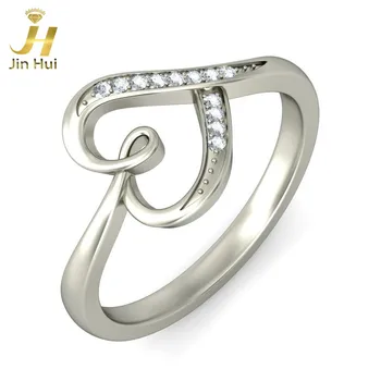 

Jinhui Unisex The Joran Ring Solid 18K White 750 Gold 0.06CT Natural Diamond Jewelry Free Engraving