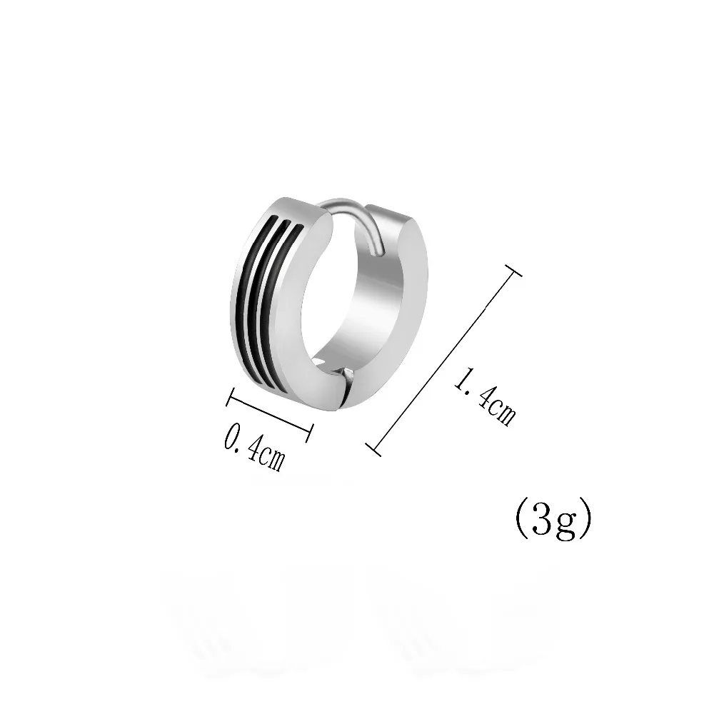 Josbores панк серьги-кольца из нержавеющей стали Huggie Простой стиль черный узор серебряный Цветной Круг Серьги для женщин мужские ювелирные изделия