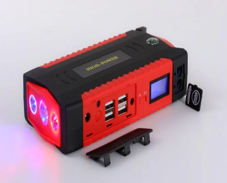 Power Supply Car Jump Starter 12v 4USB LED Light SoS Screen Power Bank 69800mah Large Capacity