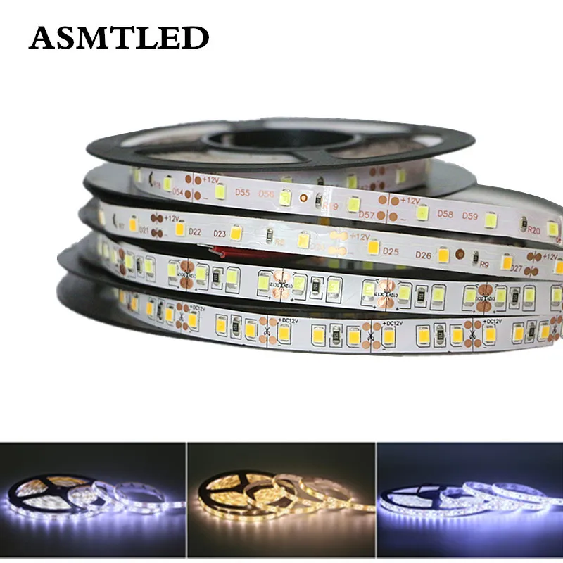 

5M 2835 LED Strip light belt DC12V Flexible Home Decoration Lights LED Tape 60leds/m 120leds/m IP65 Waterproof White/Warm White