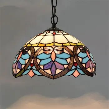 

Vintage Tiffany Pendant Lights Stained Glass Hanglamp for Kitchen Home chain lamp Decor dining room Lighting Fixtures Luminaire
