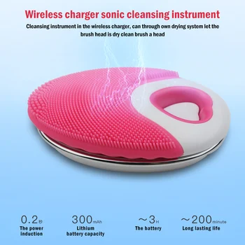 

Skin Care Silicone Cleansing Device Blackhead Acne Removal Wireless Charging Ultrasonic Facial Cleaner Brush Beauty Instrument