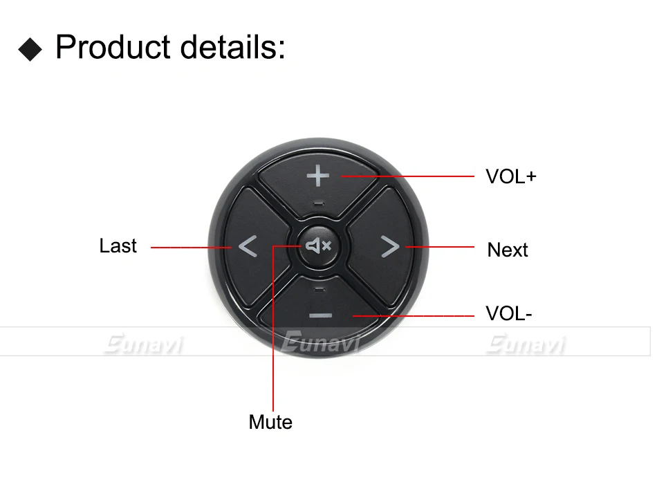 Eunavi universal volante do carro controlador 4key