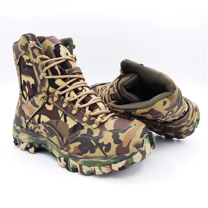 

Spring Camouflage Men's Desert Combat Tactical Boots Outdoor Climbing Jungle Hunting Leather Waterproof Breathable Ankle Shoes