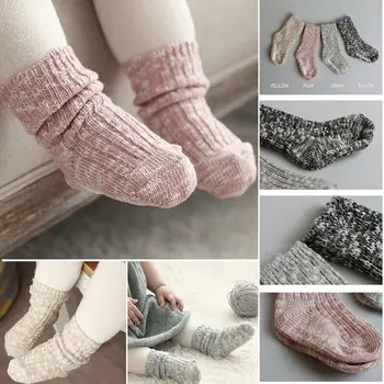

2019 New Kids Socks Solid Candy Color Cotton Baby Anti Slip Warm Soft Socks For Boy Girl Toddler 0-4T Dropshipping