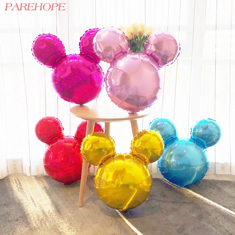 34 ''большие в форме головы Микки Фольга надувные шары Mickey Мышь на день рождения надувные шарики Baby Shower День рождения украшения для детей