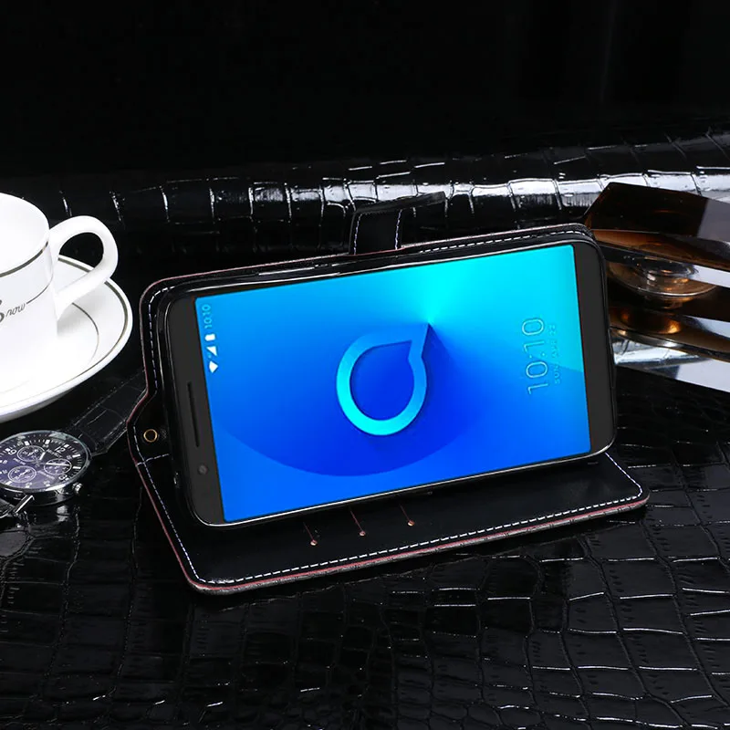 Для Alcatel 3L случае 5,5 дюймов Крокодил зерна Дизайн Флип PU кожаный бумажник чехол для Alcatel 3L 5034D Защитные чехлы для телефона чехол