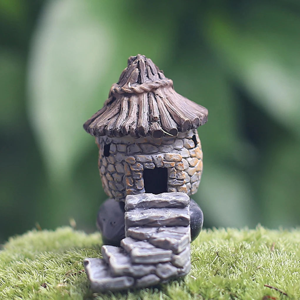 

Feiqiong Fairy Cottage Landscape Decor Resin House Garden Ornament