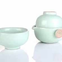 3в1 чайный сервиз-150 мл фарфор Портативный кунг-фу чайник и 2x100 мл чайная чашка