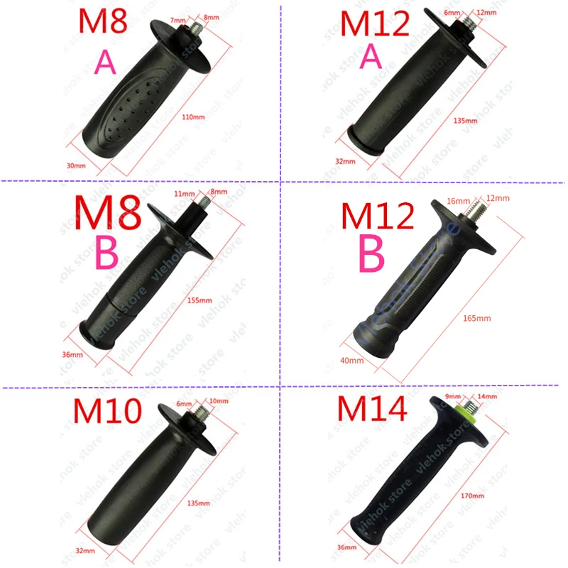 M8 M10 M12 M14 Auxiliary Handle GRIP BASE replace for BOSCH DeWALT HITACHI MAKITA RYOBI METABO Milwaukee Power tools accessories