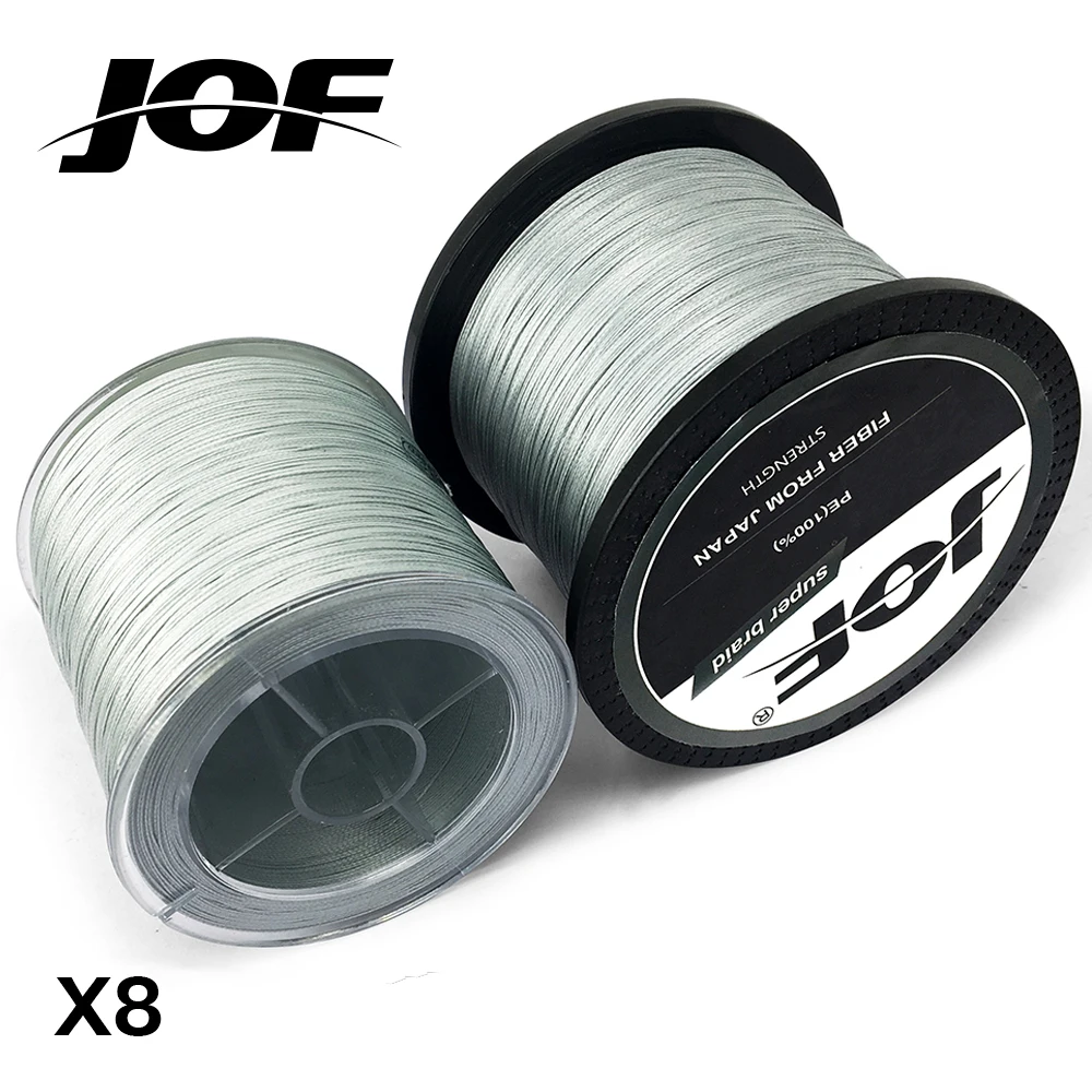 JOF плетеная рыболовная леска 8 нитей серая 100 м 150 300 500 1000 шнур linha multifilamento | Спорт и