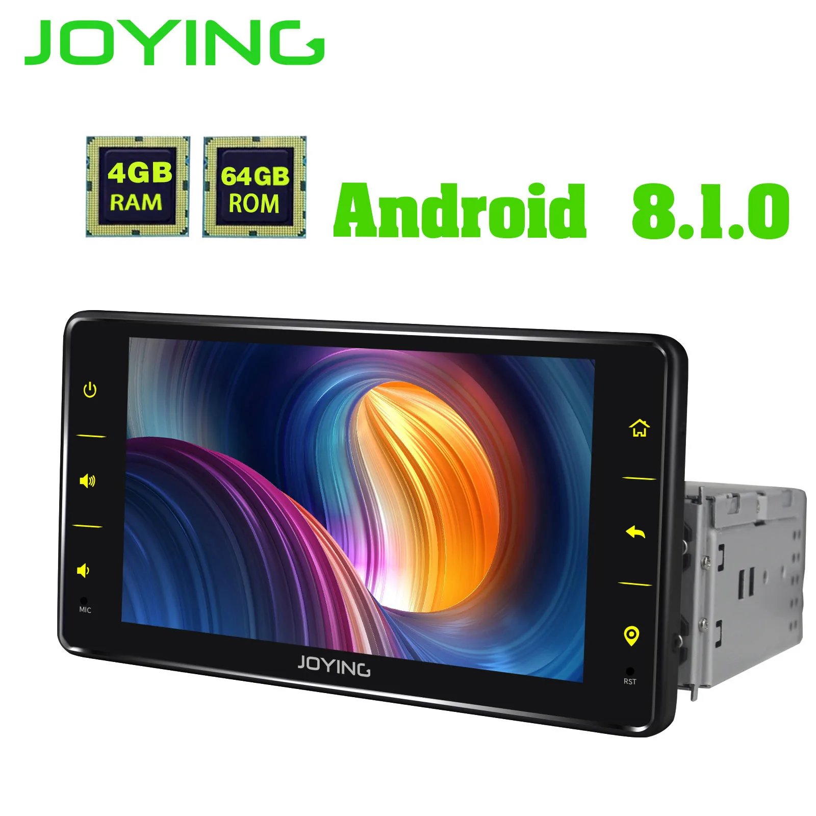  JOYING 1 din 4+64GB Android 8.1 radio cassette player 6.2