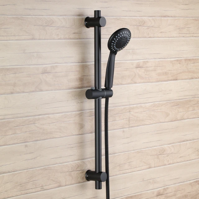 Matte Black Metal SUS304 Stainless Steel strong round five functions ABS plastic Hand Shower