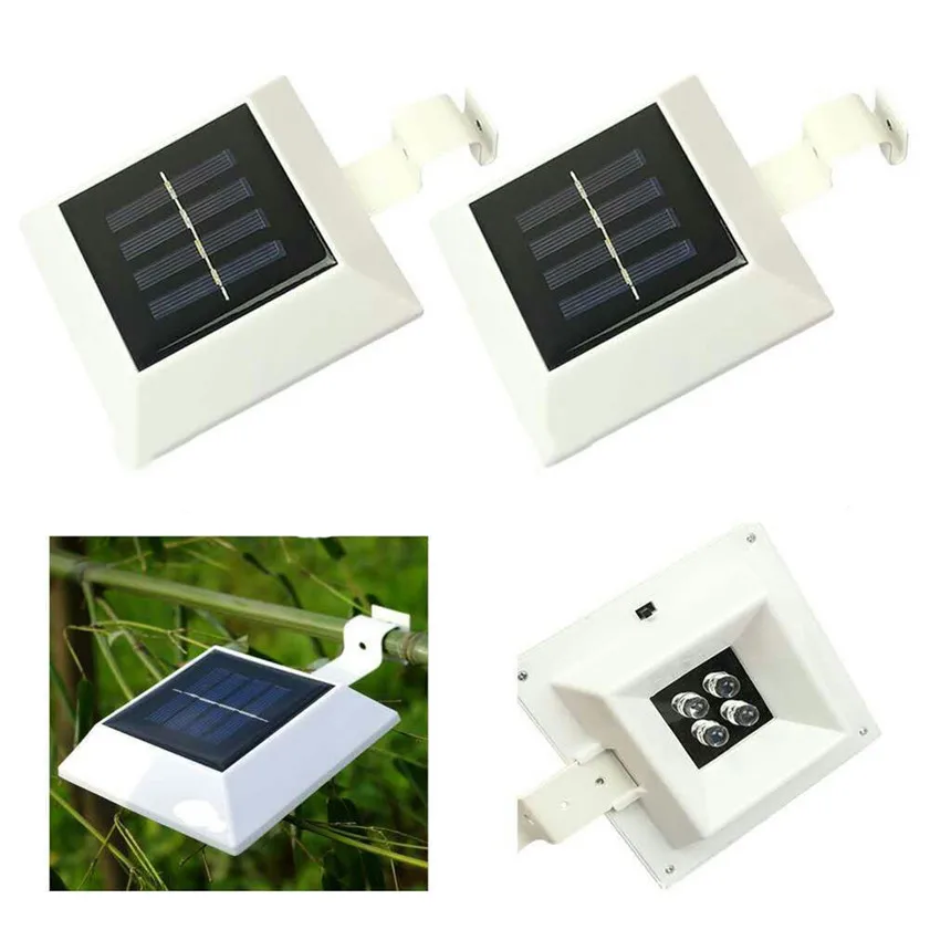 High Quality 4 LED Solar Power Garden Outdoor Fence Light lobby Yard