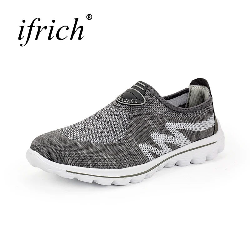 Ifrich Спорт Для мужчин кроссовки бренда дышащие мужские слипоны обувь для ходьбы удобные человек тренажерный зал спортивной обуви