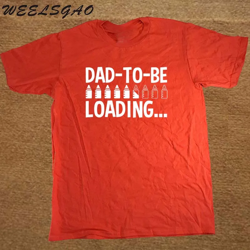 red DAD to be Loading, подарок для папы, забавная взрослая Футболка с принтом, летний стиль, хлопковая футболка с короткими рукавами - Цвет: red