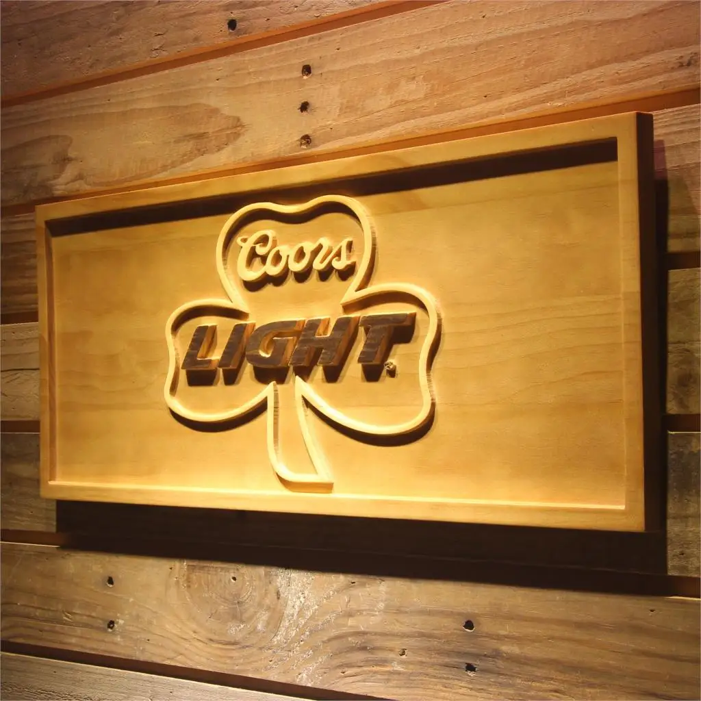 Вывеска Coors Shamrock Beer 3D деревянный знак бара