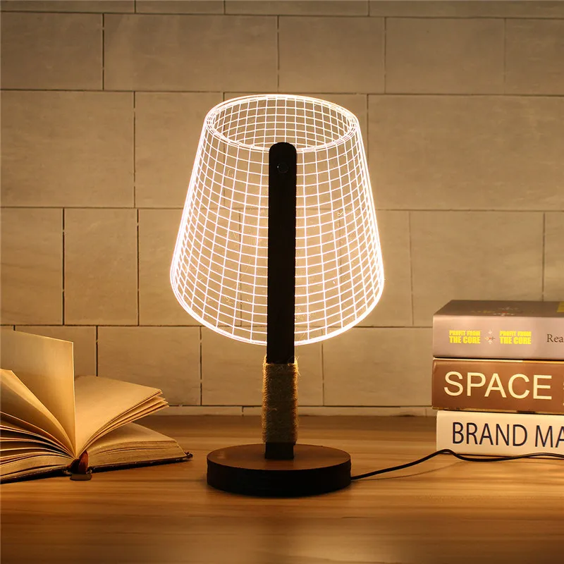 

Dimmable 3D LED Table Light Desk Reading Table Lamps For Bedroom Living Room Decoration Warm White Handmade Gift Lights
