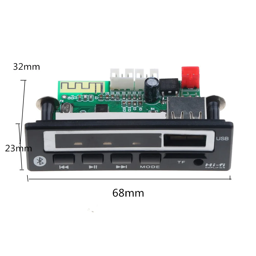 USB AUX Bluetooth FM радио V5.0 беспроводной приемник MP3 плеер 5 в 12 В Mp3 декодер плата модуль 1 Din музыкальный динамик автомобильный комплект