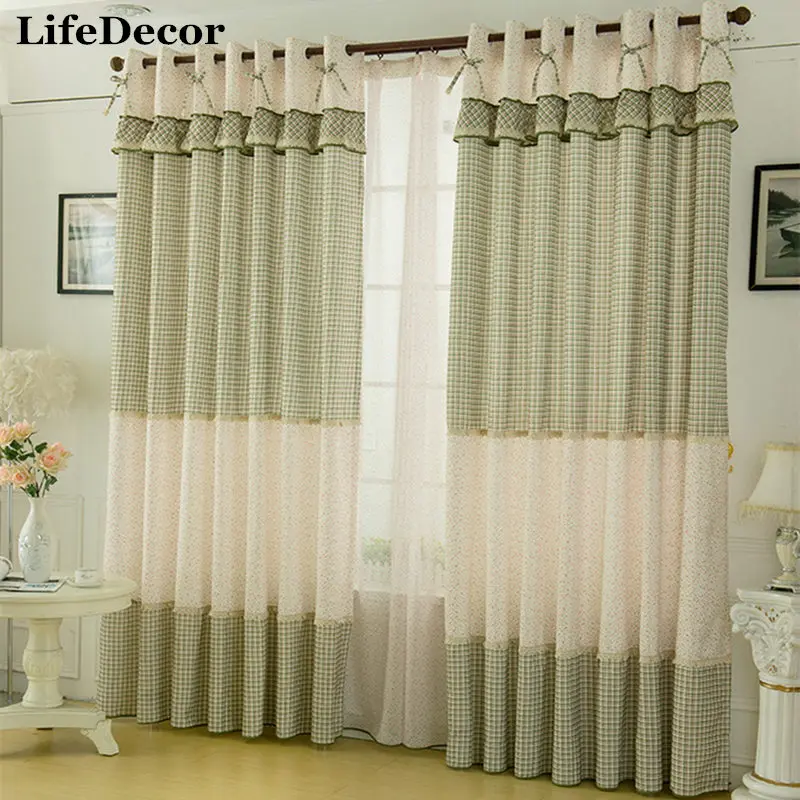 Online Shop Fairies Window Curtains Rustic Style Curtain Small Plaid Living Room Online Shop Fairies Window Curtains Rustic Style Curtain Small Plaid Living Room
