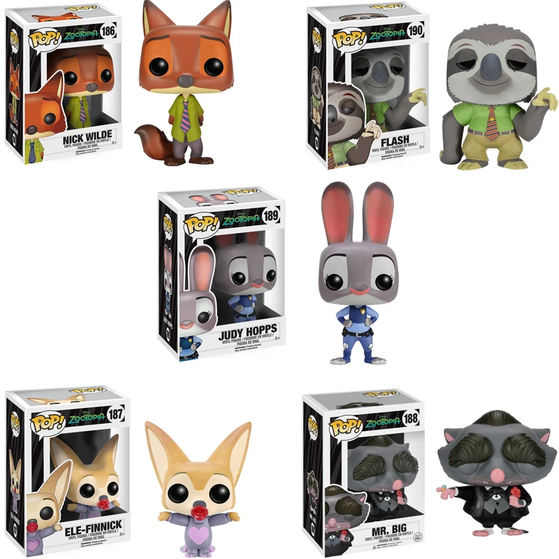 

FUNKO POP Zootopia JUDY HOPPS NICK WILDE FLASH Anime Figure Original Box Vinyl Action Figure Collectible Model Toys Gift 2F42
