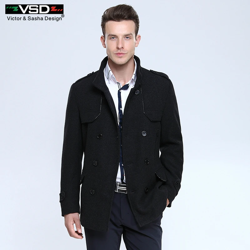 

Wool Blends Suit Design Wool Coat Men's Casual Trench Overcoat Design Slim Fit Double Breasted Office Suit Jackets Coat for Men