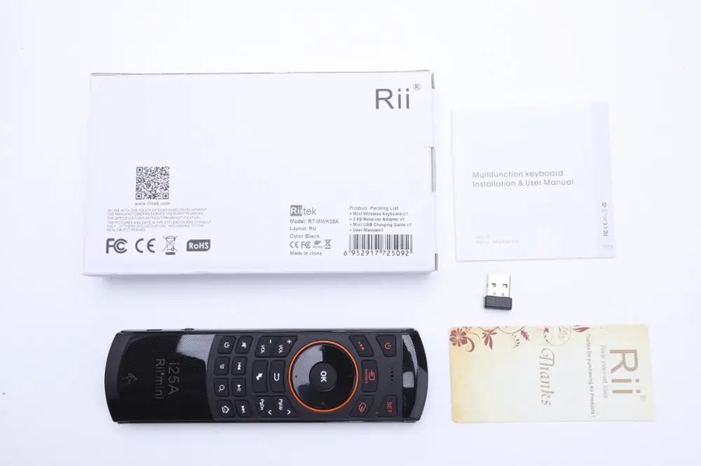 Rii Mini i25A 2,4G Беспроводная Летающая воздушная мышь русская английская Иврит Клавиатура Rii i25 пульт дистанционного управления для Android tv пульт дистанционного управления