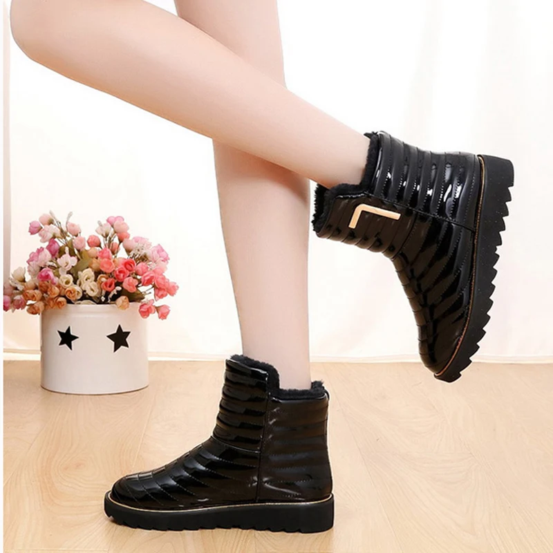 

Women ankle boots winter shoes high quality waterproof thick plush slip-resistant platform snow boots for women