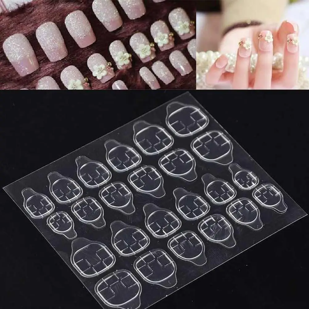 Double Sided Adhesive Glue Tapes Nail Art Tabs Clear Manicure for Fake Nails Tip Hot