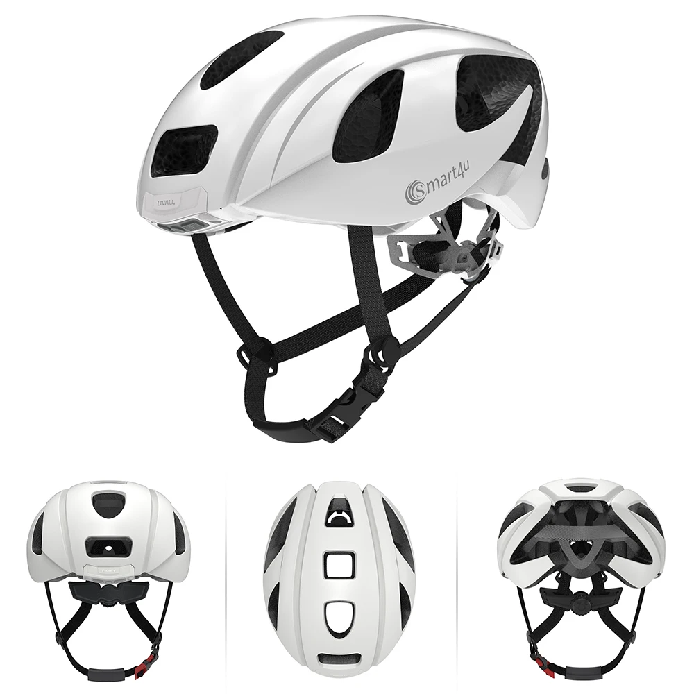 

Adults Cycling Helmet BT Speaker Walkie Talkie SOS Alert Smart Bike Helmet with LED Warning Light