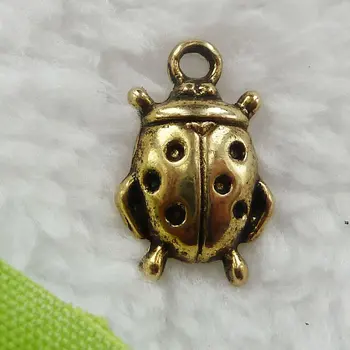 

280 pieces antique gold ladybug charms 18x11mm #164