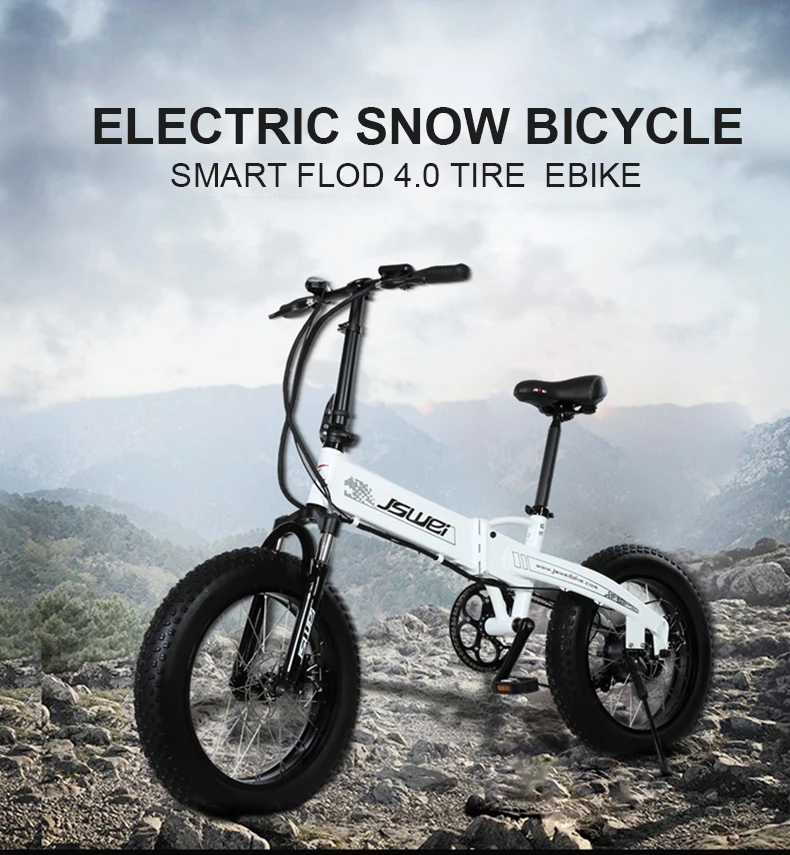 Cheap Folding electric bike 20 inches 4.0snow fat tires 36v li-ion battery power battery 350W variable-speed electric bicycle adult 0