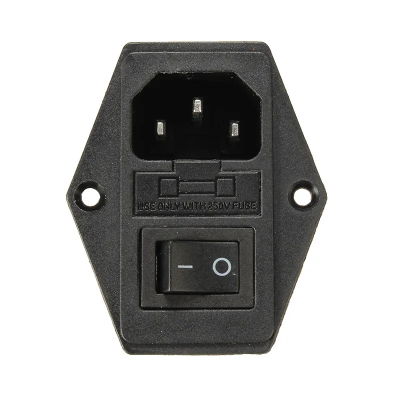 10A AC250V 3 in 1 Fuse Power Supply Socket Plug Adapter Fuse With Power Switch For Makerbot For