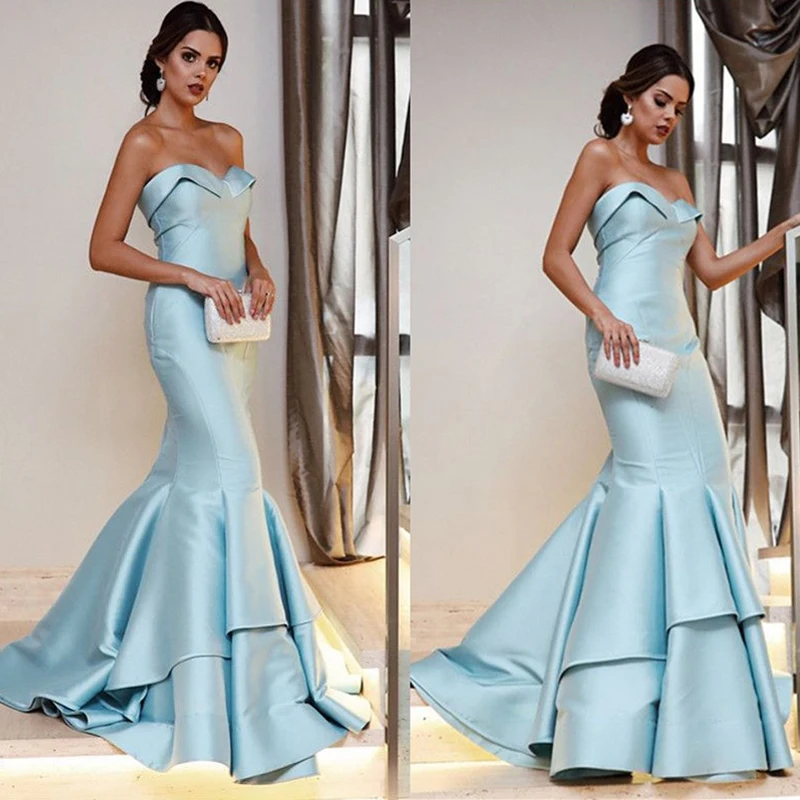 

Elegant Mermaid Women Evening Gowns 2018 Sweetheart Full Length Formal Prom Gowns Long Party Dresses For Women