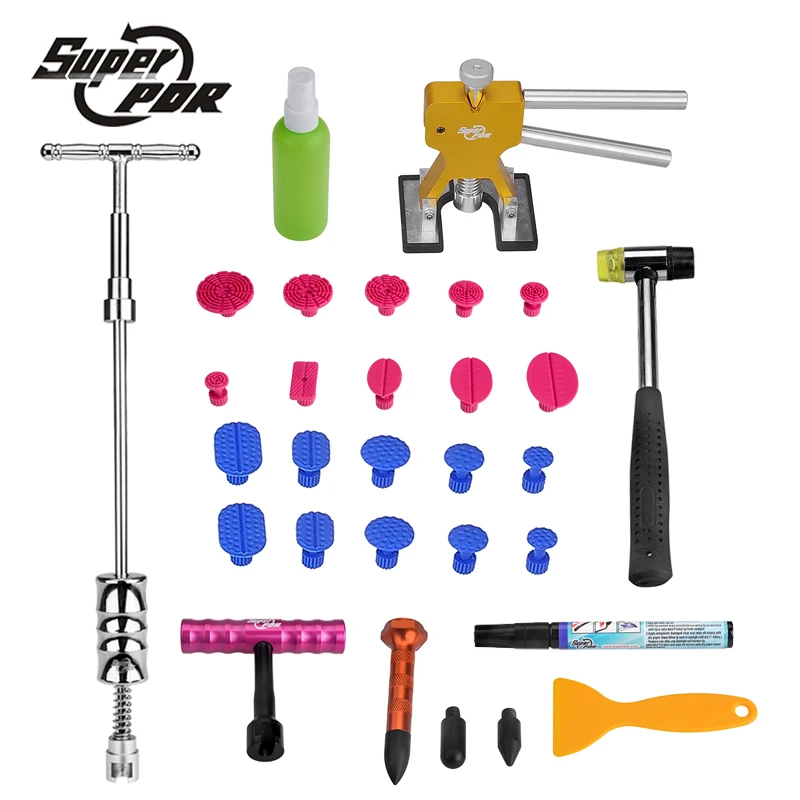 

Car Dent Repair Tools Slide Hammer Glue Puller PDR Tools Kit 28 pieces Paintless dent fix Brand New