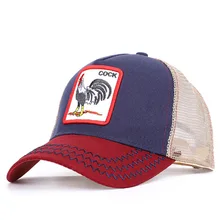 Baseball Cap Animal Embroidered Cotton Hat Headwear Outdoor Sports Wear with Adjustable Back Closure