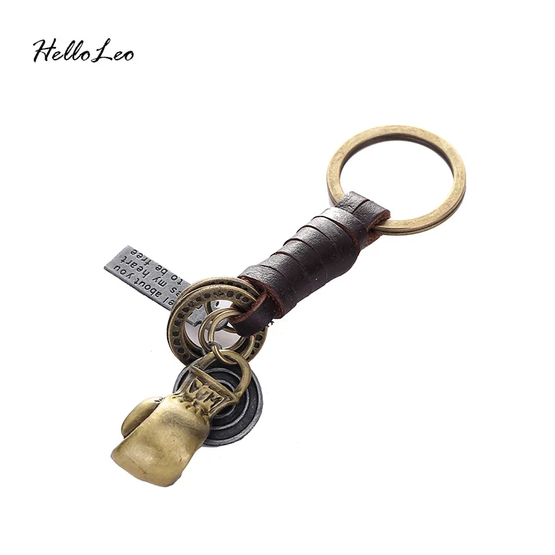 

Boxing gloves keychain Vintage Boxing gloves Leather Punk Key Chains Car keyChains leather Sport keychain bag pendant Key Rings