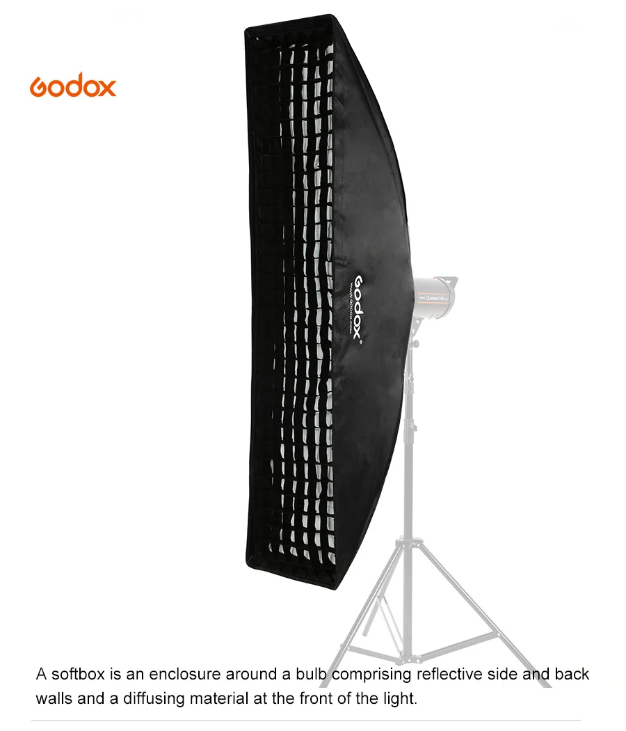 Godox 1" x 63" 35x160 см полоса улей сотовый софтбокс с решеткой для фото строб студия Flash софтбокс Bowens Mount