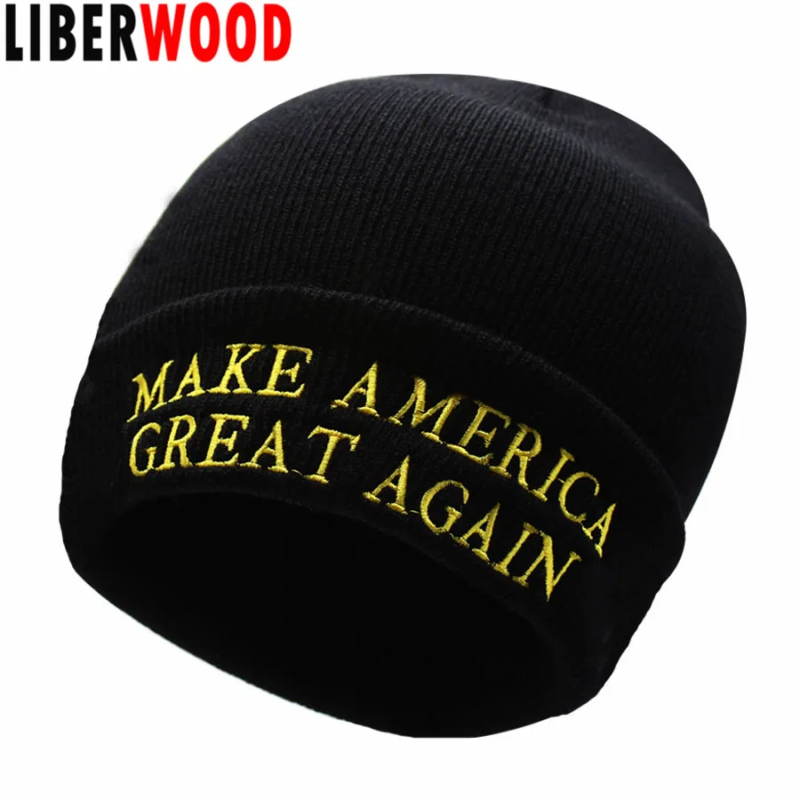 LIBERWOOD-MAGA-MAKE-AMERICA-GREAT-AGAIN-Winter-Beanie-Hat-USA-President-Donald-Trump-hat-cap