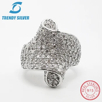 

vintage rings silver real 925 sterling jewelry for women rose gold with stone zircon solid elegant