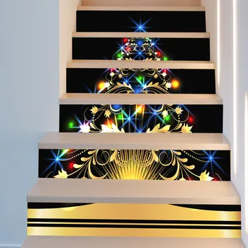 

6pcs DIY 3D Stairway Stickers Waterfall Stairs Stickers Fall Floor Wall Decor Decals Sticker Living Room Decoration drop MA2