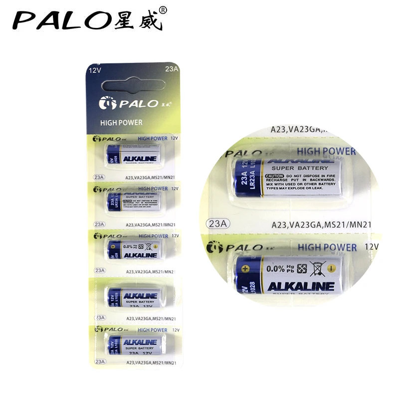 PALO 5 шт./лот маленький Батарея 23A 12V 21/23 A23 E23A MN21 MS21 V23GA L1028 Щелочная сухая Батарея