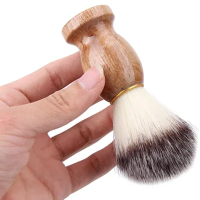 Мужская бритвенная щетка для волос, для салона, для мужчин, для лица, для чистки бороды, инструмент для бритья, бритвенная щетка с деревянной ручкой для мужчин - Цвет: Золотой