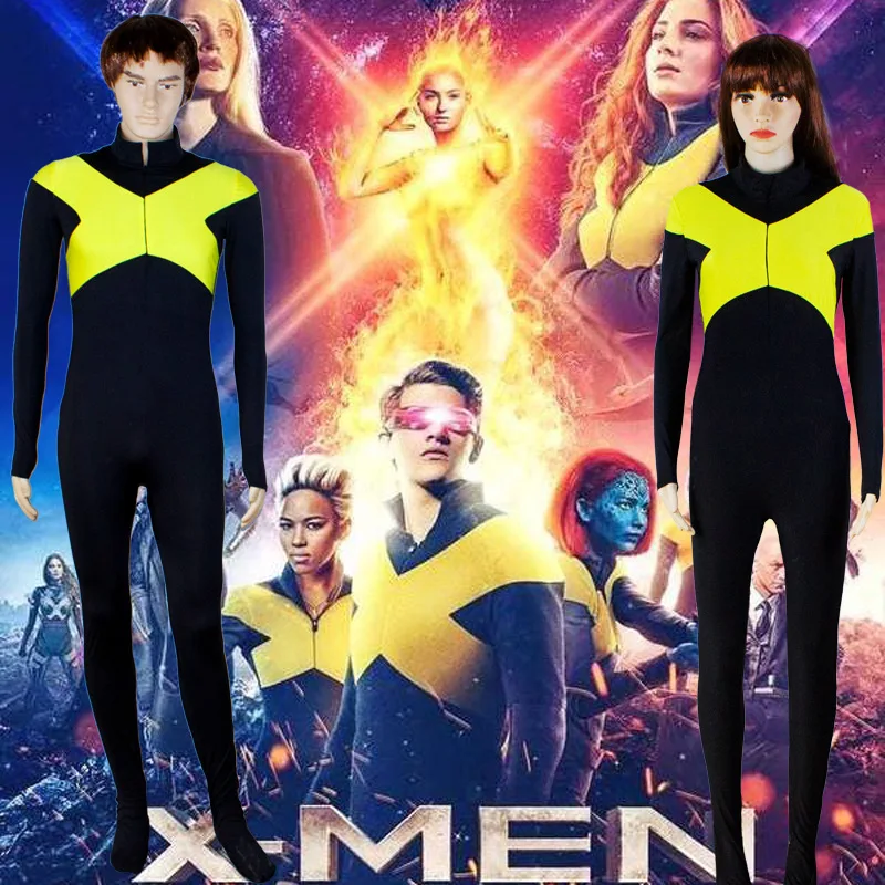 Джинсовый серый костюм Темный костюм Феникса Косплей X-men супергерой взрослый комбинезон костюм на Хэллоуин для взрослых костюм