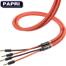 PAPRI MPS C-380SP 99.9997% OFC Audio Cable 24K Gold Plated Speaker Connector Banana Plugs HiFi Amplifier Wire 20pcs 2mm pin speaker banana plugs gold plated wire cable connector for audio hifi musical speaker adapter kit